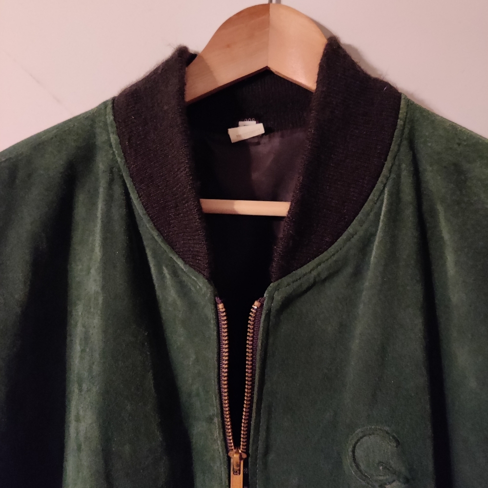 Vintage George Strait 80's Country Suede Leather Letterman Bomber Jacket Unisex - Picture 7 of 16